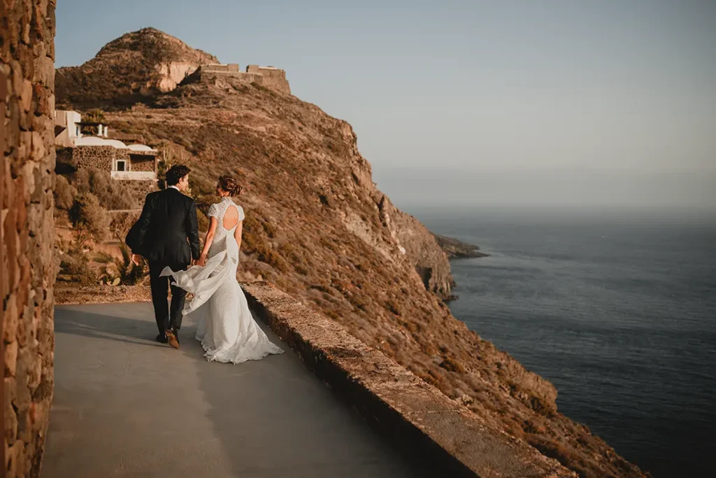 Wedding couple in Pantelleria, Sicily.