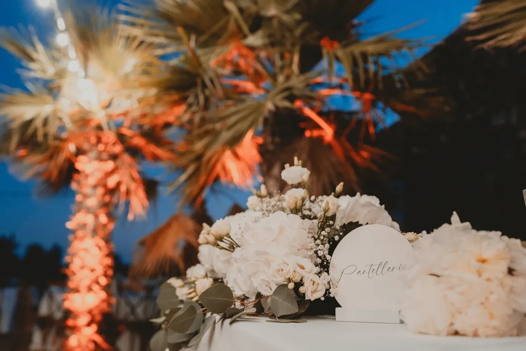 Wedding flowers at Giardini dei Rodo in Pantelleria.