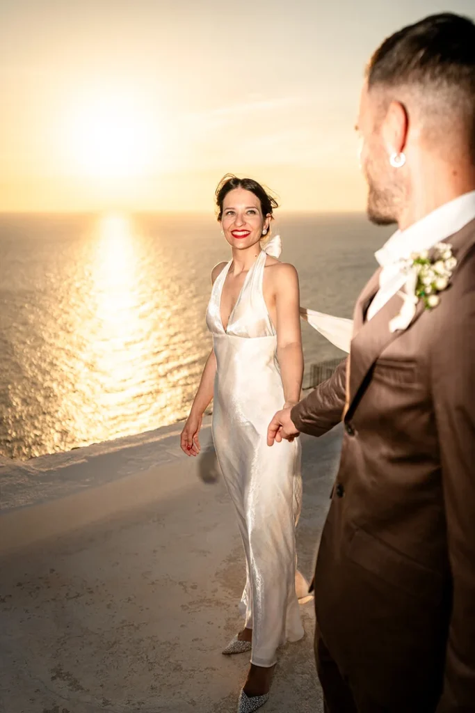 Newlyweds at Dammare during a wedding in Pantelleria.