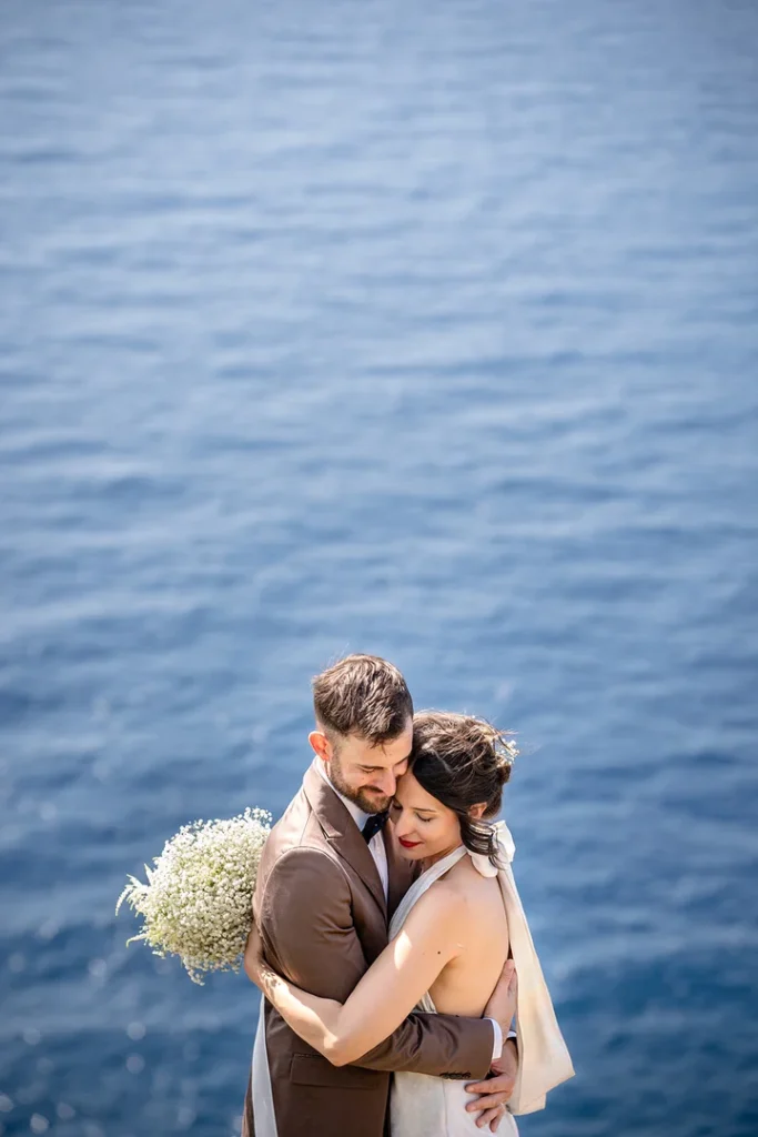 Portrait of a wedding couple at Dammare in Pantelleria.