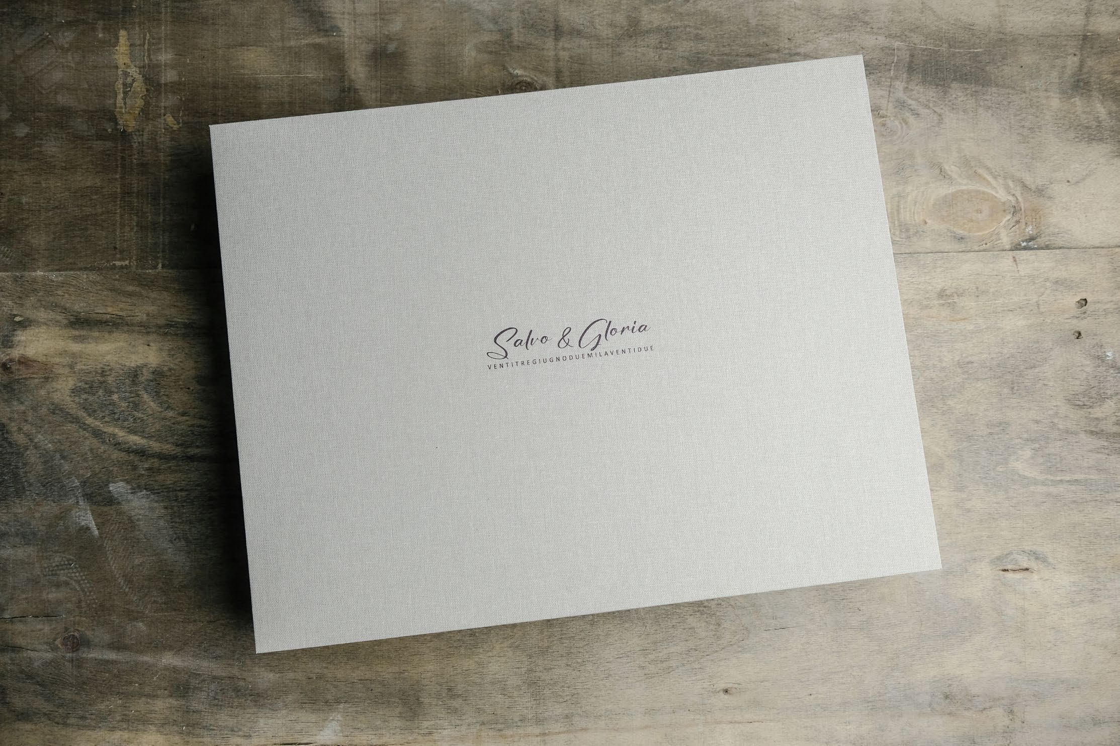 Lab Box presentation box with personalised names and wedding date.
